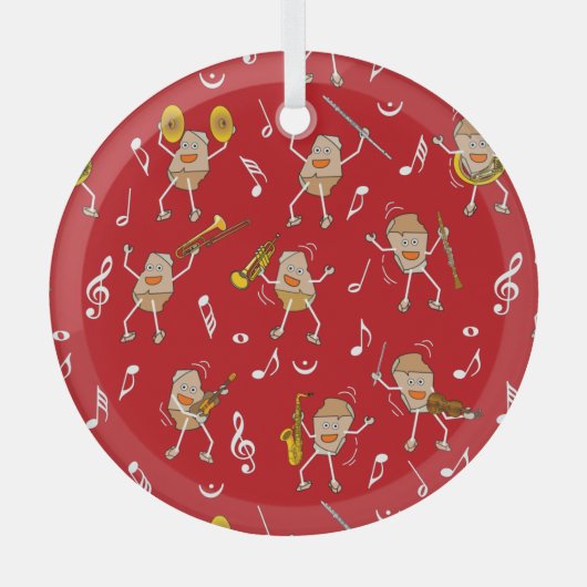 Muziekinstrumenten Rock Glas Ornament (Voorkant)