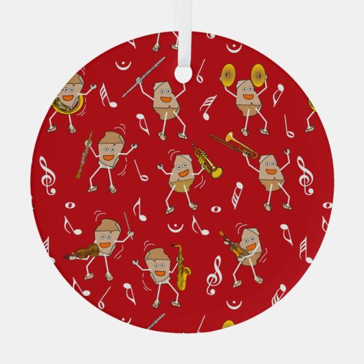 Muziekinstrumenten Rock Glas Ornament (Achterkant)