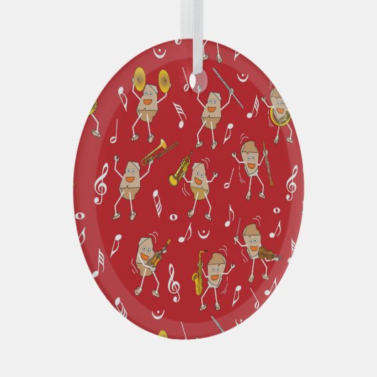 Muziekinstrumenten Rock Glas Ornament (Voorkant Rechts)