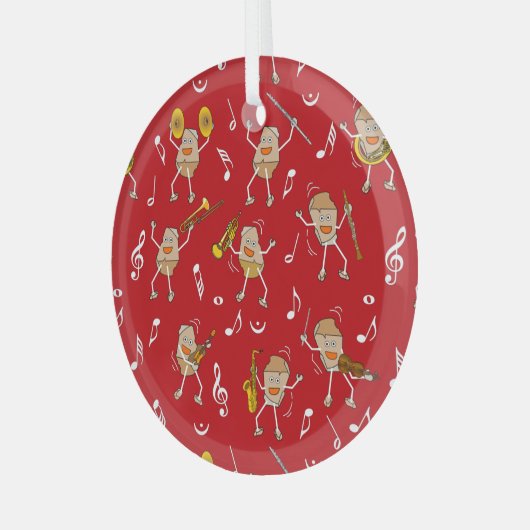 Muziekinstrumenten Rock Glas Ornament (Voorkant links)