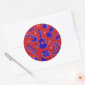 Muziekinstrumenten Ronde Sticker (Envelop)