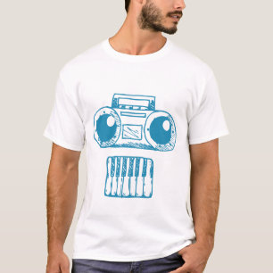 Muziekinstrumenten Schedel Witte Kunst Illustratie T-shirt