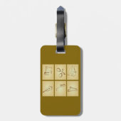 Muziekinstrumenten schets bagagelabel (Achterkant verticaal)
