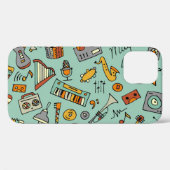 Muziekinstrumenten, schetspatroon. Case-Mate iPhone case (Achterkant (horizontaal))