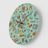 Muziekinstrumenten, schetspatroon. grote klok (Hoek)