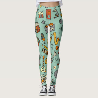 Muziekinstrumenten,  schetspatroon. leggings