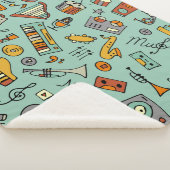 Muziekinstrumenten,  schetspatroon. sherpa deken (3/4)