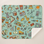 Muziekinstrumenten,  schetspatroon. sherpa deken (Voorkant (horizontaal))