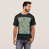 Muziekinstrumenten, schetspatroon. t-shirt (Voorkant volledig)