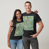 Muziekinstrumenten, schetspatroon. t-shirt (Unisex)