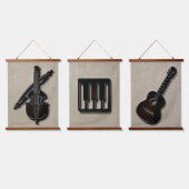 Muziekinstrumenten, set drie-hangende tapijten hangend wandkleed (Driedubbel)