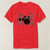 MUZIEKINSTRUMENTEN SILHOUETTES DRUM KIT T-SHIRT (Design voorkant)