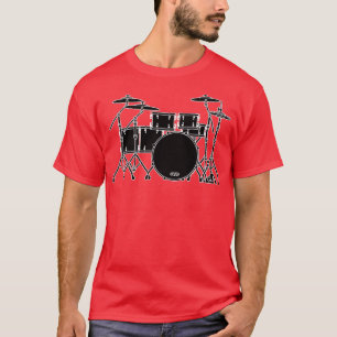 MUZIEKINSTRUMENTEN SILHOUETTES DRUM KIT T-SHIRT