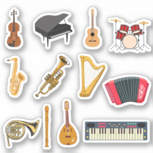 MUZIEKINSTRUMENTEN STICKERS