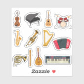 MUZIEKINSTRUMENTEN STICKERS (Vel)