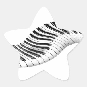 Muziekinstrumenten Toetsenbord Piano Noten Kunst Ster Sticker