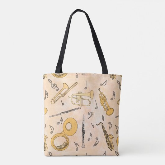 Muziekinstrumenten Tote Bag (Achterkant)