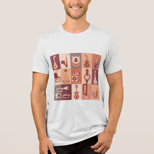 Muziekinstrumenten Tri-Blend Shirt (Voorkant)