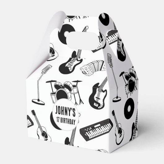 Muziekinstrumenten verjaardag bedankdoosjes (Voorkant Zijde)