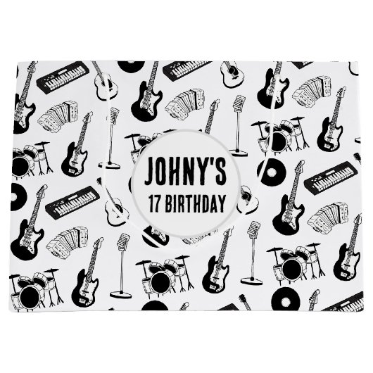 Muziekinstrumenten verjaardag groot cadeauzakje (Voorkant)