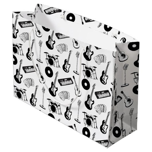 Muziekinstrumenten verjaardag groot cadeauzakje (Achterkant Gekanteld)