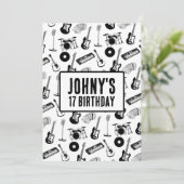 Muziekinstrumenten verjaardag kaart (Staand voorkant)