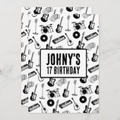 Muziekinstrumenten verjaardag kaart (Voorkant / Achterkant)