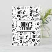 Muziekinstrumenten verjaardag kaart (Staand voorkant)