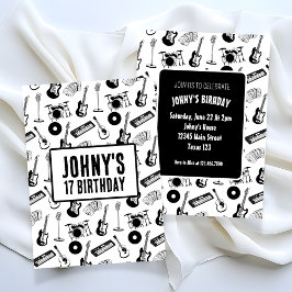 Muziekinstrumenten verjaardag kaart