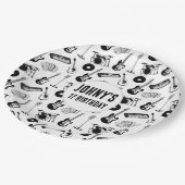 Muziekinstrumenten verjaardag papieren bordje (Gekanteld)