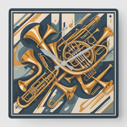 Muziekinstrumenten Vierkante Klok (Voorkant)