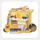 Muziekinstrumenten Vierkante Sticker (Voorkant)