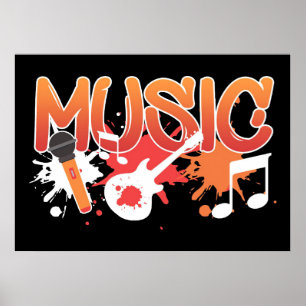 Muziekinstrumenten voor de muziekkunst poster
