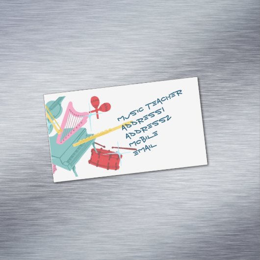 Muziekinstrumenten, voor vloeren of voor kleurrijk magnetisch visitekaartje (Voorbeeld)