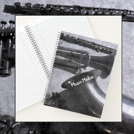 Muziekinstrumenten Zilverachtig Grijs Notitieboek