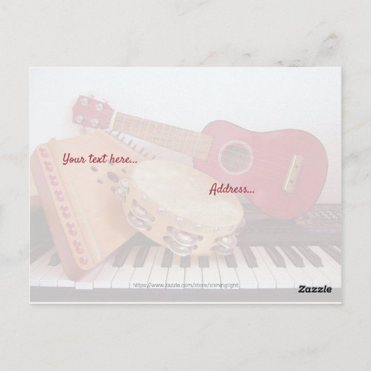 Muziekinstrumenten ~ Zing lof! Ansichtkaart Briefkaart (Achterkant)