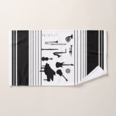 Muziekinstrumenten Zwart & Wit Bad Handdoek (Handdoek)