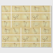 Muziekinstrumentenketch Cadeaupapier (Vlak)