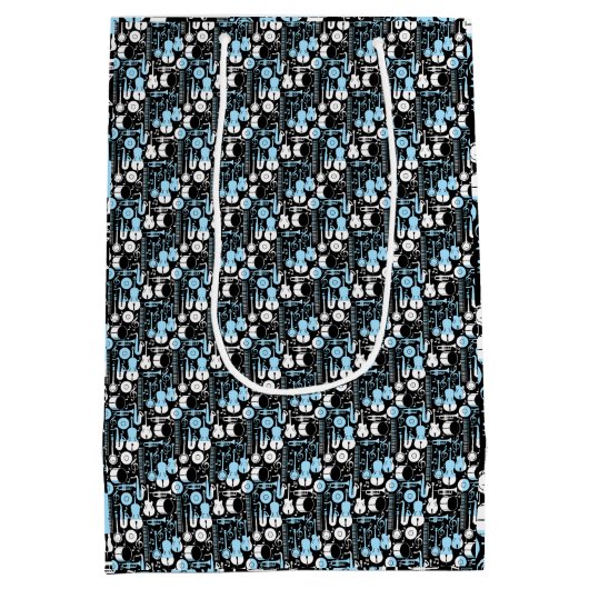 Muziekinstrumentenpatroon 01x4.b zwart medium cadeauzakje (Achterkant)