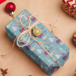 Muziekinstrumentenpatroon Cadeaupapier