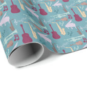 Muziekinstrumentenpatroon Cadeaupapier (Rol Hoek)