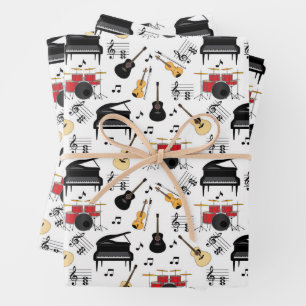 Muziekinstrumentenpatroon Inpakpapier Vel