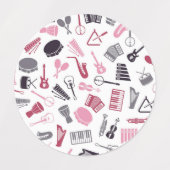 Muziekinstrumentenpatroon Labels (Design 2)