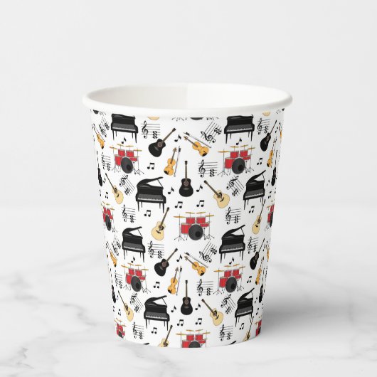 Muziekinstrumentenpatroon Papieren Bekers (Links)