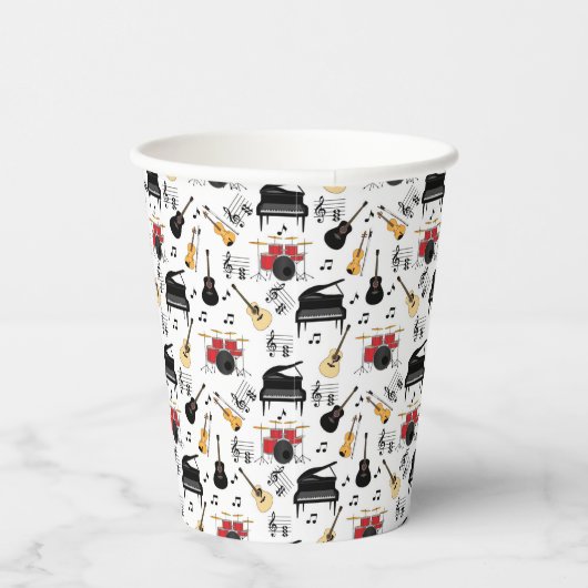 Muziekinstrumentenpatroon Papieren Bekers (Rechts)