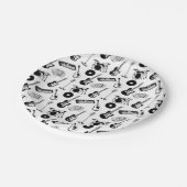 Muziekinstrumentenpatroon Papieren Bordje (Gekanteld)