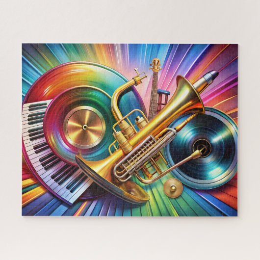 Muziekinstrumentenpuzzel Legpuzzel (Horizontaal)
