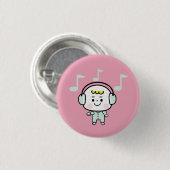 muziekjongen ronde button 3,2 cm (Voorkant /achterkant)