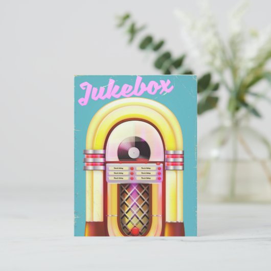 muziekjukebox briefkaart (Staand voorkant)