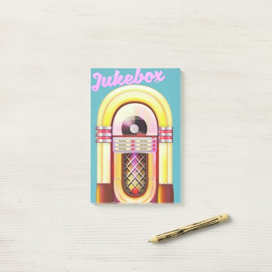  muziekjukebox post-it® notes (Op bureau)